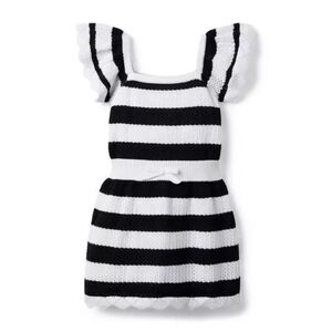 Janie And Jack Black & White Striped Sweater Dress Size 6 Girls